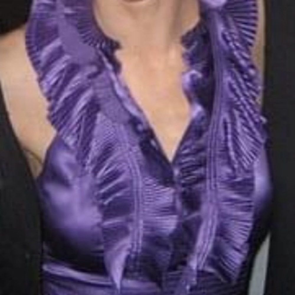 BCBG Ruffle Neck Open Back Dress - Picture 5 of 5